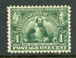 USA 1907 Jamestown 1¢ John Smith  Scott #328 MNH Q20