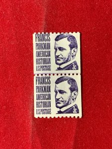 Scott #1297 3c Parkman  - Coil - Line Pair - mint no gum stock photo