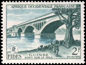 French West Africa #66  MNH - FIDES Milo Bridge (1956)