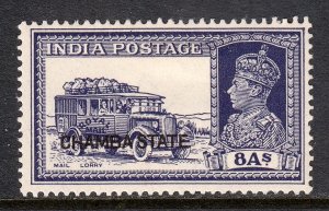 INDIA (CHAMBA) — SCOTT 80  — 1938 8a KGVI LORRY OVERPRINT — MH — SCV $30