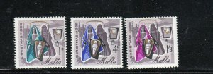 MALTA #358-360  1966  CHRISTMAS    MINT  VF NH  O.G