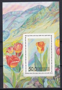 Uzbekistan 1993 Flowers MNH Block 