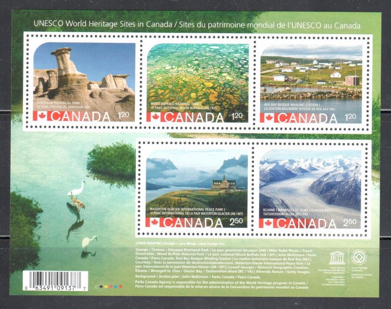 2015 UNESCO World Heritage Park Sites ERROR Souvenir Sheet MINT NH