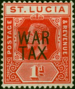 St Lucia 1916 1d Scarlet SG89 Fine VLMM