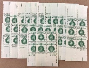 1168    Guiseppe Garibaldi.   25  MNH 4 cent Plate blocks    Issued In 1960