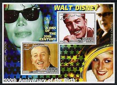 SOMALIA SHEET DISNEY MICHAEL JACKSON AGATHA CHRISTIE DIANA