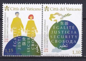 2018 - VATICAN -  Universal Declaration of Human Rights - MNH**