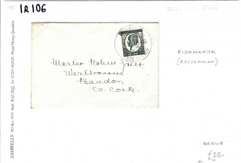 IRELAND Eire Cover *FIODHARTA* Fuerty County Roscommon 1945{samwells} IR106