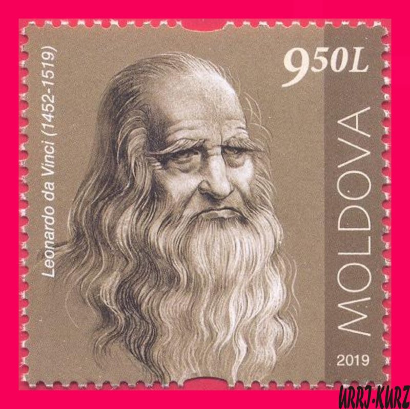 MOLDOVA 2019 Famous People Italy Scientist Writer Artist Leonardo Da Vinci 1v MN