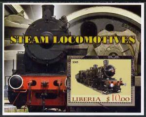 Liberia 2005 Steam Locomotives #03 perf m/sheet unmounted...
