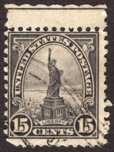 1931, US 15c, Statue of Liberty, Used, Sc 696