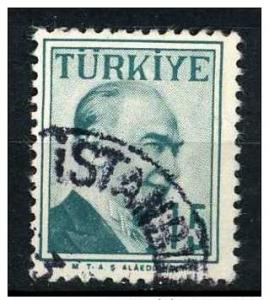 Turkey 1957 - Scott 1272 used - 15 k, Kemal Ataturk 