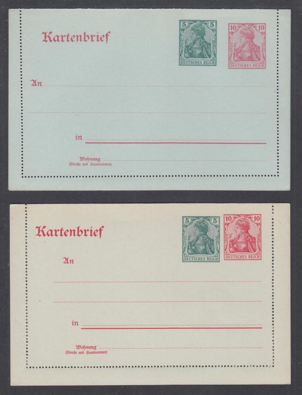 Germany Mi KZP 1I, KZP 1V mint. 1917 surcharged Letter Cards, fresh, VF.