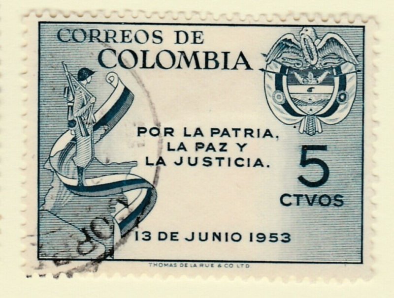 Colombia 1954 5c Fine Used A8P55F115