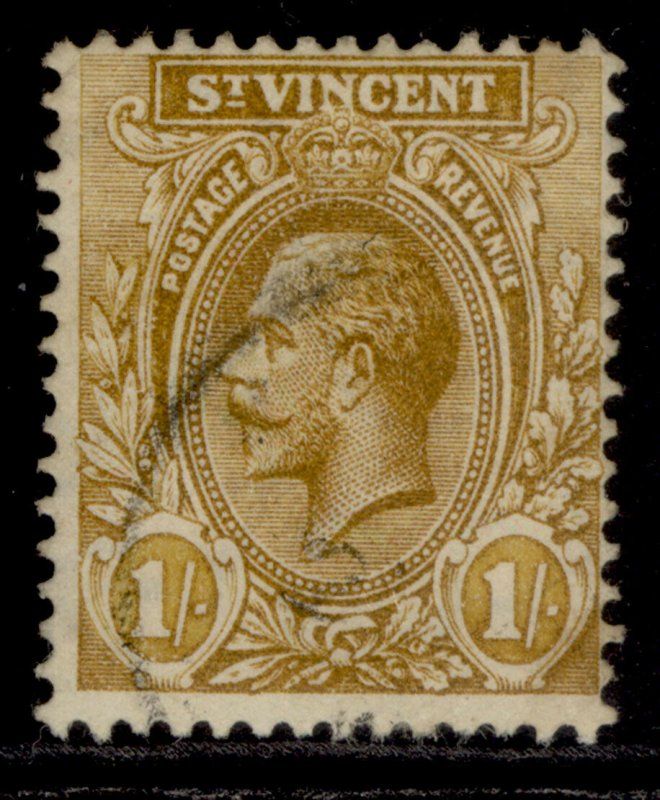 ST. VINCENT GV SG117, 1s bistre, FINE USED. Cat £32.