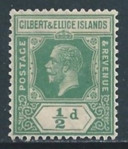 Gilbert & Ellice Islands #27 NH 1/2 p King George V Die II - Wmk. 4