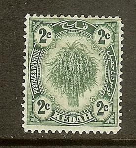 Malaya-Kedah, Scott #25, 2c Sheaf of Rice, Wmk 4, MH