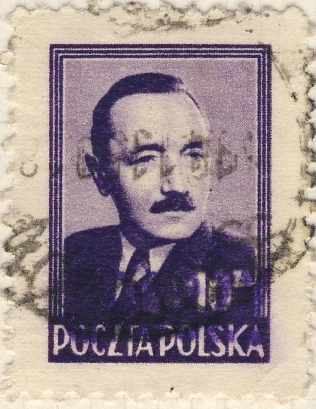 POLOGNE / POLAND 1950 GROSZY O/P T.3 (Katowice Kt.1c violet) Mi625 used SKOCZOW