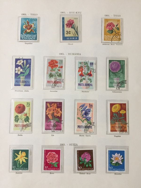 Russia Poland Ghana Bhutan FLOWERS MNH MH USED (Apx 110 Items)HP953