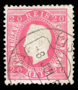 Portugal #40 Cat$55, 1884 20r rose, used