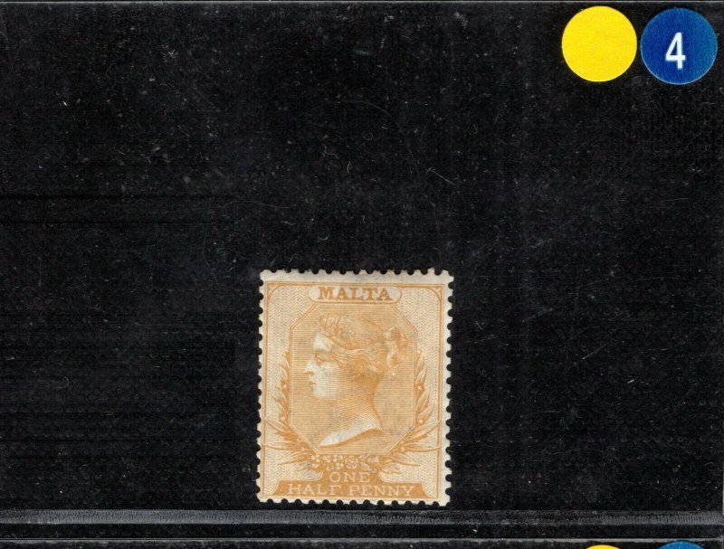 MALTA QV Classic Halfpenny Stamp SG.13 ½d Yellow (1881) Mint MM Cat £150 YBLUE4