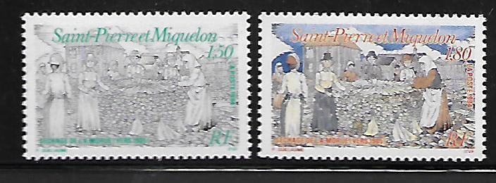 ST. PIERRE & MIQUELON 600-601 MNH DRYING CODFISH 1994