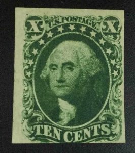 MOMEN: US STAMPS #13 IMPERF UNUSED PF CERT LOT #74513