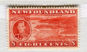 CANADA; NEWFOUNDLAND 1937 early GVI pictorial issue Mint hinged 8c.