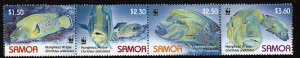Samoa 2006 - WWF Humphead Wrasses  4 Stamp Strip    19k-005