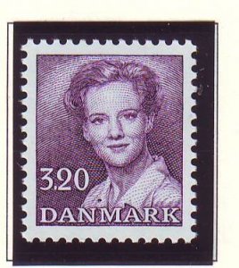 Denmark Sc 797 1988 3.2 kr deep violet Queen stamp mint NH