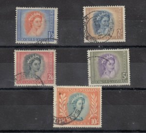 Rhodesia & Nyasaland QEII 1954 Part Set To 10/- VFU J7456