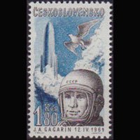 CZECHOSLOVAKIA 1961 - Scott# C52 Gagarin 1.8k NH