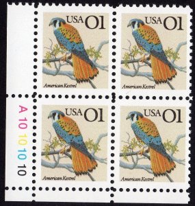 Scott #2476 American Kestrel Plate Block of 4 Stamps - MNH