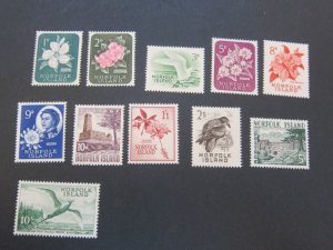 Norfolk Island 1960 Sc 29-37,40-1 MH