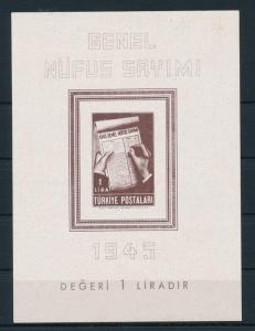 [18401] Turkey Türkei Türkiye 1945 Cencus of 1945 Souvenir Sheet MNH VF