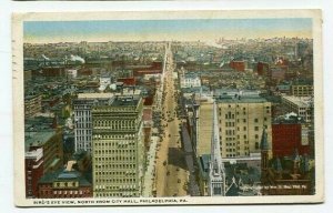 D16658 Bird's Eye View North from City Hall Philadelphia Postcard USA