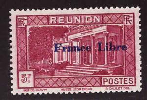 Reunion  Scott 218 MNH** France Libre overprint 1943