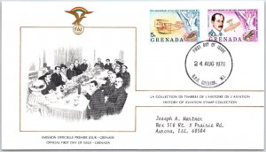 HISTORY OF AVIATION TOPICAL FIRST DAY COVER SERIES 1978 - GRENADA 5c AND 50c