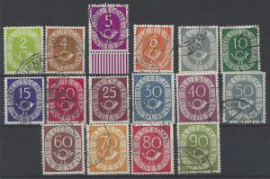 Germany Bund Scott # 670 - 685, used, cpl. set