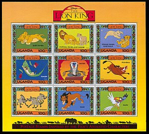 Uganda 1266, MNH, Disney's Lion King miniature sheet