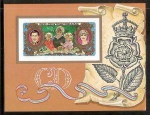 Central African 1981 Lady Diana & Prince Charles Flower Crown Sc 466 Imperf D...