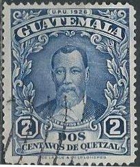 Guatemala 235 (used) 2c Pres. Justo Rufino Barrios, dp blue (1929)