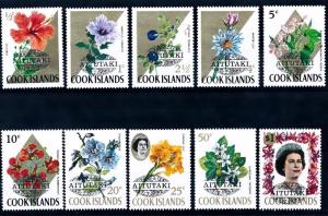 [61975] Cook Islands Aitutaki 1972 Flora Flowers Blumen Fleur With Overprint MNH