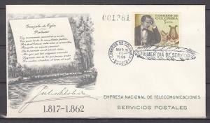 Colombia, Scott cat. 754. Writer & Statesman issue on a First day cover. Lyre.