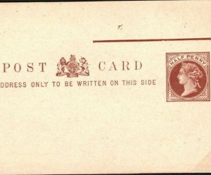 GB Cover QV ½d Halfpenny Stationery Postcard MISCUT VARIETY 1890{samwells}E227