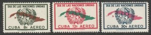 Cuba 1957 Sc C169-71 air post set MNH**