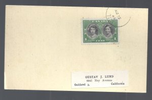 CANADA # 246 WWII MILITARY POST OFFICE MPO 1113 ESQUIMALT BC 24 AUG 1945 BS28216