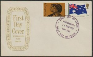 1970 ROYAL VISIT ON POST OFFICE SHIELD FIRST DAY COVER - UNADDRESSED (RU6002)