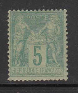 France 1876 MH Scott #78 5c Sage Type II thinned