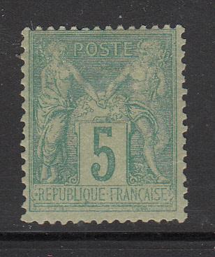 France 1876 MH Scott #78 5c Sage Type II thinned